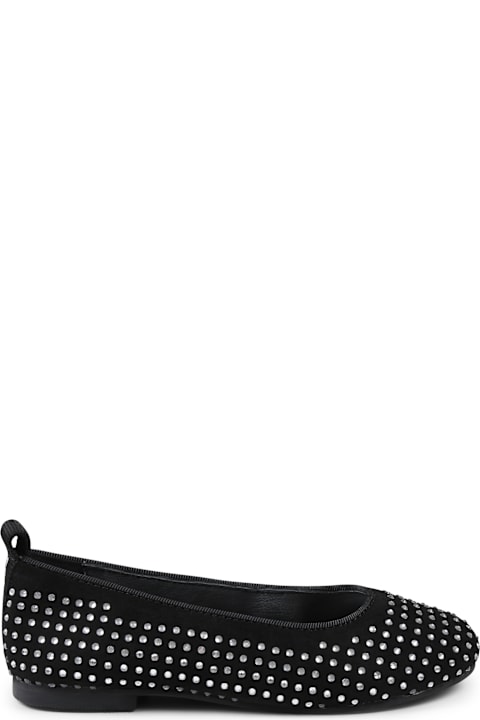Little Marc Jacobs Shoes for Girls Little Marc Jacobs Black Ballet Flats For Girl With Rhinestones