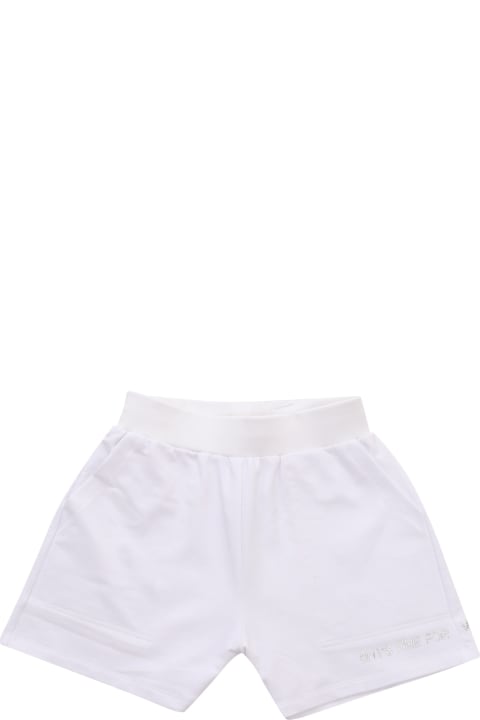 Monnalisa Bottoms for Girls Monnalisa White Fleece Shorts