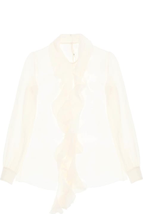 Fashion for Women Dolce & Gabbana Silk-georgette Blouse With Ruffles