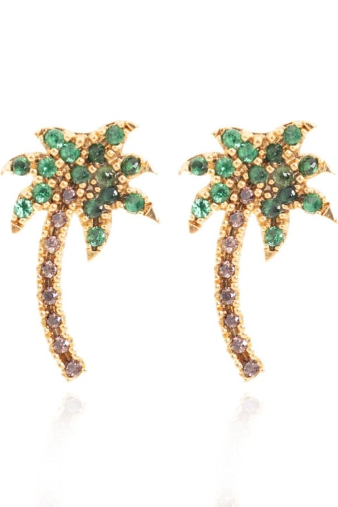 Palm Angels Earrings for Women Palm Angels Palm Tree Crystal Embellishment Earrings