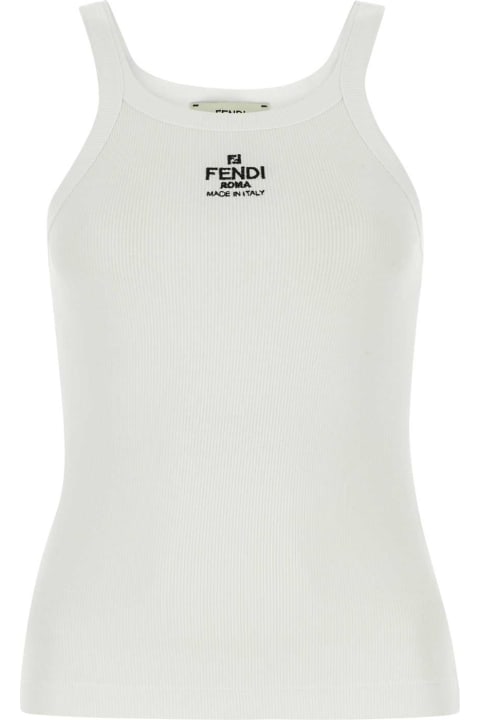 Homeware Fendi White Stretch Cotton Top