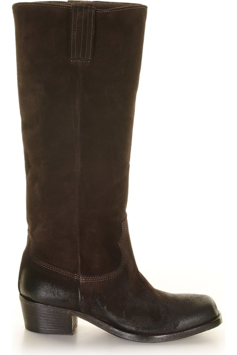Brown Suede High Boot