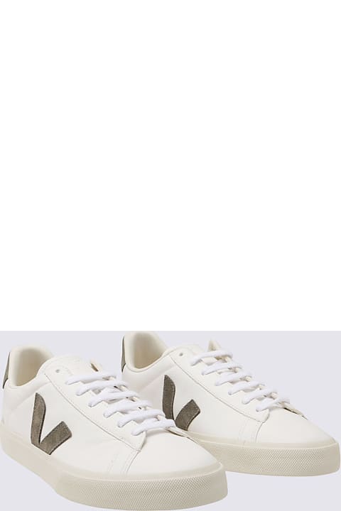 Sneakers for Men Veja White And Kaki Leather Campo Sneakers