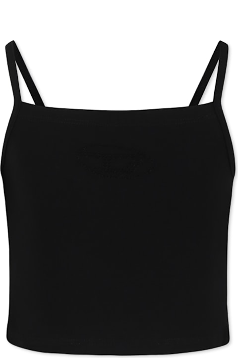Homeware Diesel Black Top For Girl With Logo