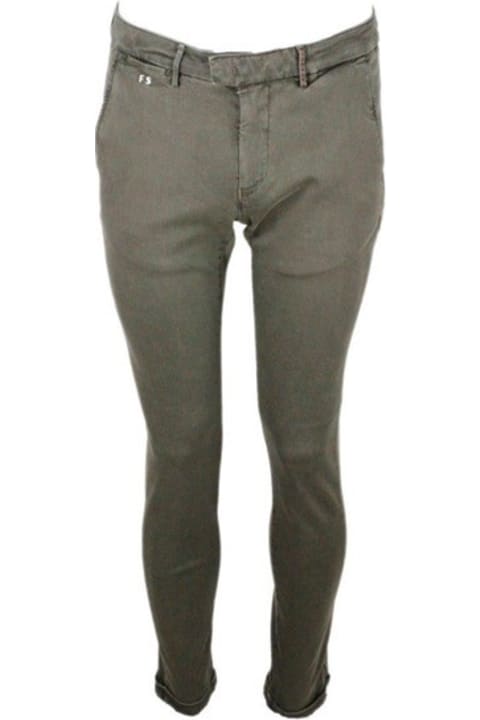 Luis Slim Trousers In Stretch Cotton Gabardine