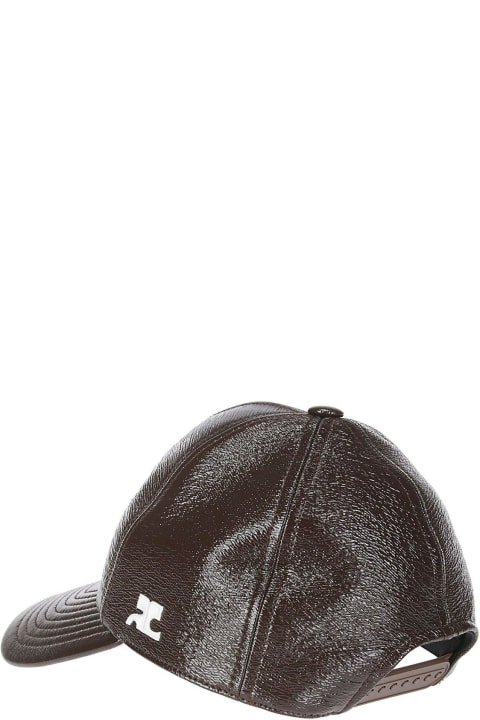 Hats for Women Courrèges Logo Patch Curved Peak Baseball Cap