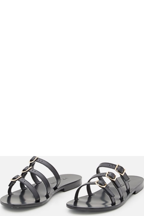 Fiuggi Leather Flat Sandals