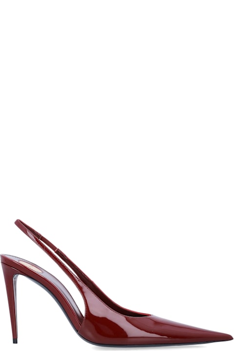 Saint Laurent Guermantes Patent Leather Slingback Pumps