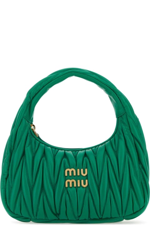 Miu Miu Totes for Women Miu Miu Grass Green Nappa Leather Handbag