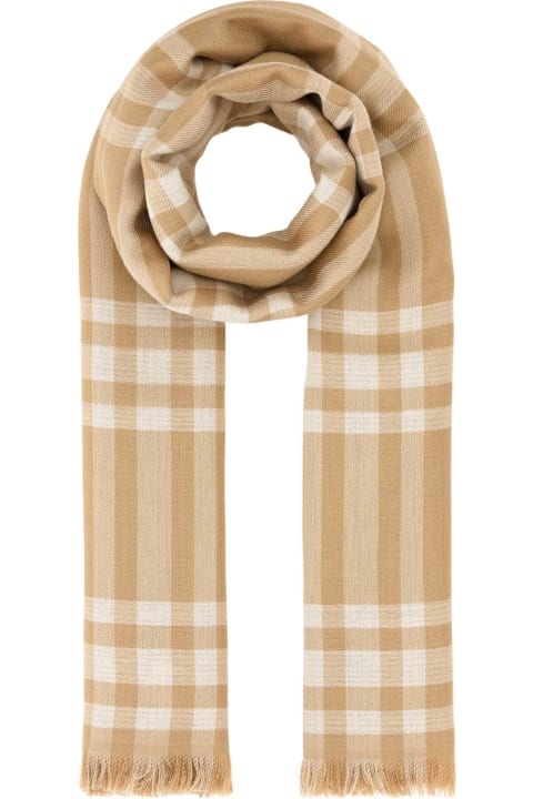 Sale for Women Burberry Embroidered Wool Blend Scarf