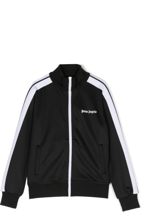 Palm Angels Sweaters & Sweatshirts for Boys Palm Angels Black Track Jacket With Zip And Logo