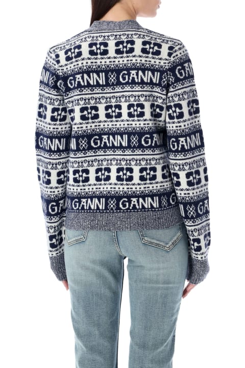 Ganni Sweaters for Women Ganni Allover Logo Cardigan