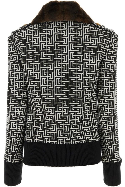 Balmain Sweaters for Women Balmain Pb Monogrammed Button Embellished Jacket