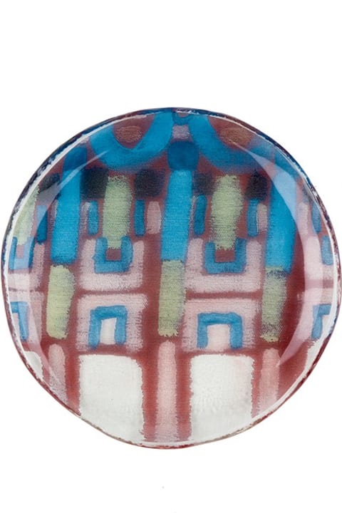 テーブルウェア Le Botteghe su Gologone Plates White Murano Glass Colores 28 Cm
