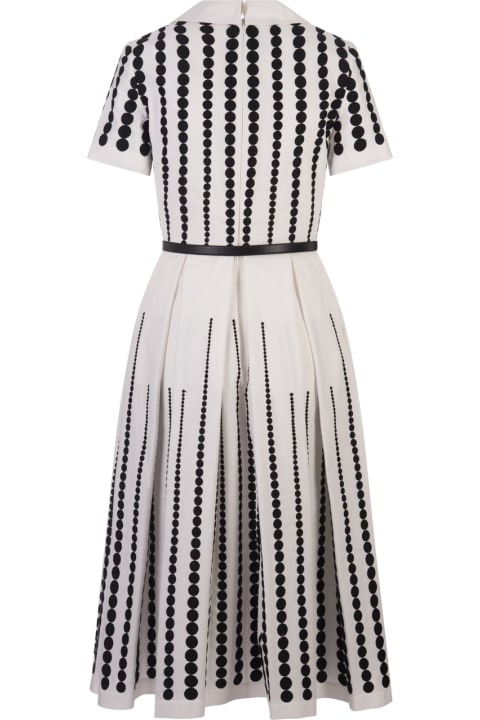 Fashion for Women Elie Saab Moon Embroidered Poplin Dress In White And Black