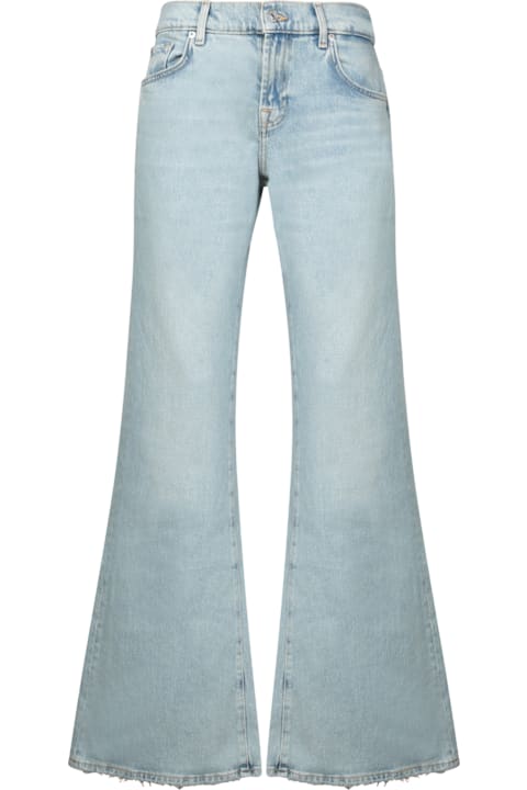 7 For All Mankind Clothing for Women 7 For All Mankind Sahara Spencer Flare Light Blue Jeans