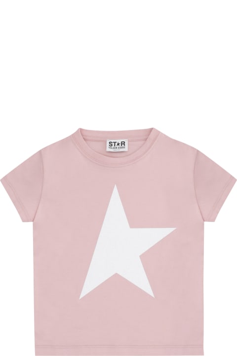 Golden Goose for Girls Golden Goose Star/ Girl's T-shirt S/s Logo/ Big Star Printed/ Logo
