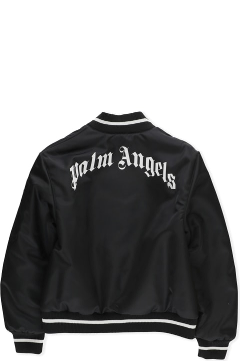 Coats & Jackets for Boys Palm Angels Bomber Jacket With Curved Logo