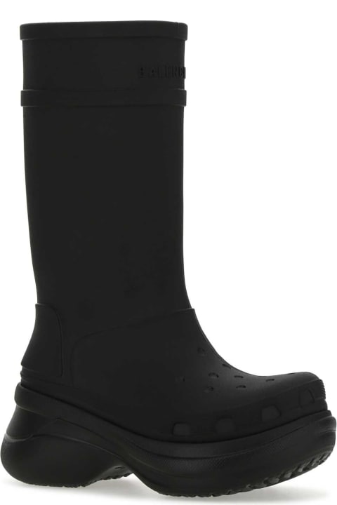 Fashion for Men Balenciaga Black Rubber Crocs Boots