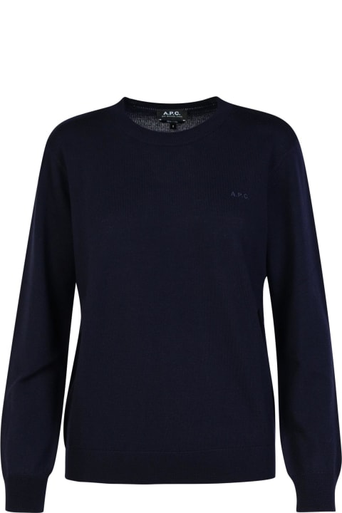 A.P.C. Sweaters for Women A.P.C. 'philo' Navy Wool Sweater