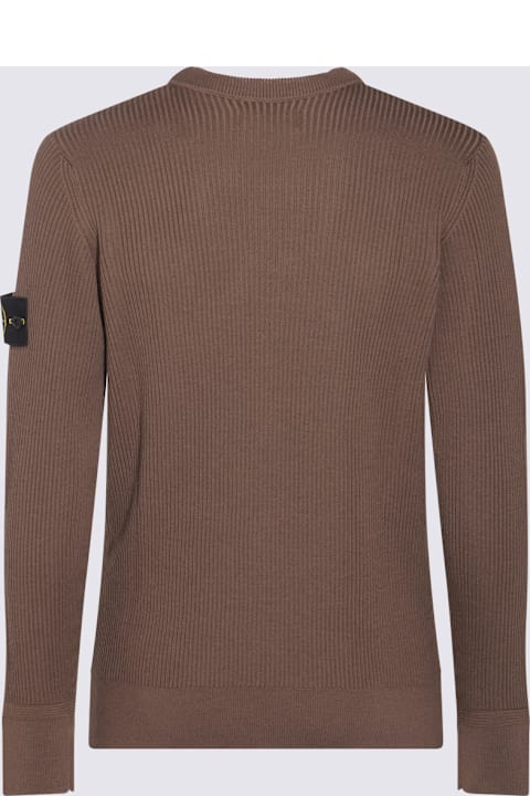 Stone Island الملابس لـ القسم الرجالي Stone Island Brown Wool Knitwear