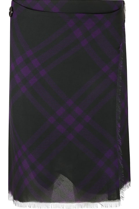 Burberry for Women Burberry Check Print Ripped Skirt