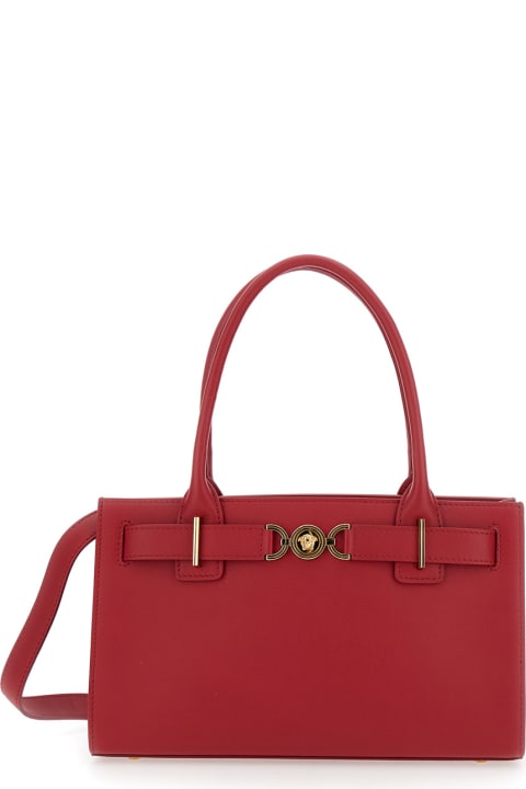 Versace Totes for Women Versace Red 'medusa 95' Hand Bag With Front Medusa Detail In Leather Woman