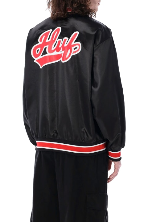 メンズ HUFのコート＆ジャケット HUF Pop Fly Satin Baseball Jacket