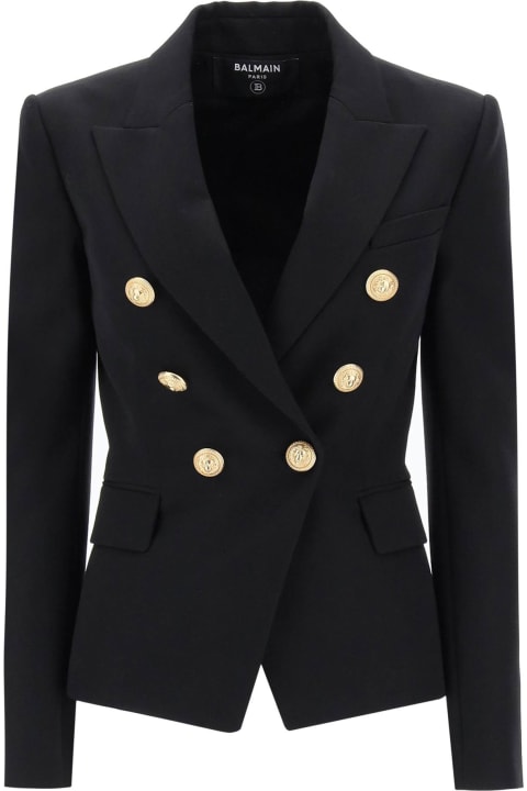 Coats & Jackets for Women Balmain Double-breasted Virgin Wool Jacket