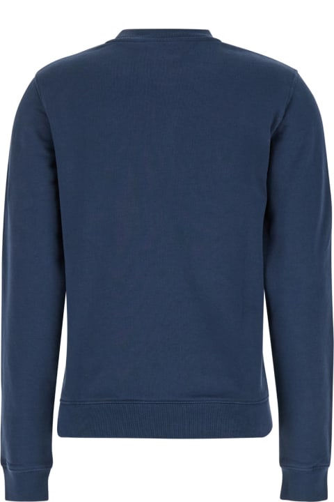 Maison Kitsuné for Women Maison Kitsuné Blue Crewneck Sweater With Fox Head Logo Patch On The Front In Cotton Woman