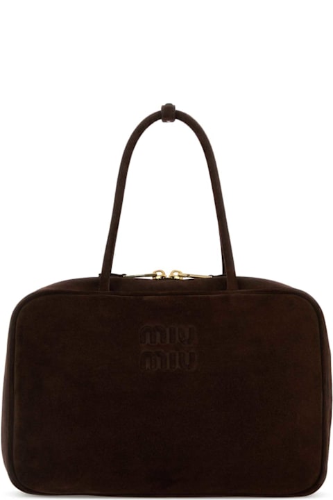 Miu Miu for Men Miu Miu Dark Brown Suede Handbag