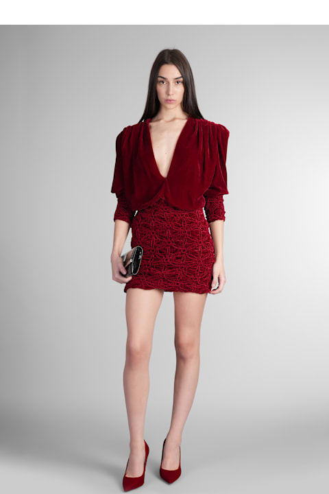 Costarellos Clothing for Women Costarellos Clementia Dress In Red Velvet