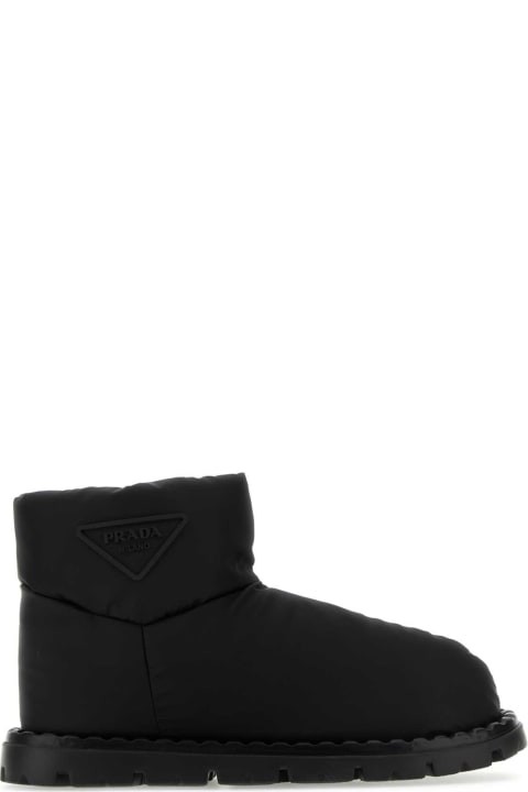 Prada Boots for Women Prada Black Re-nylon Ankle Boots