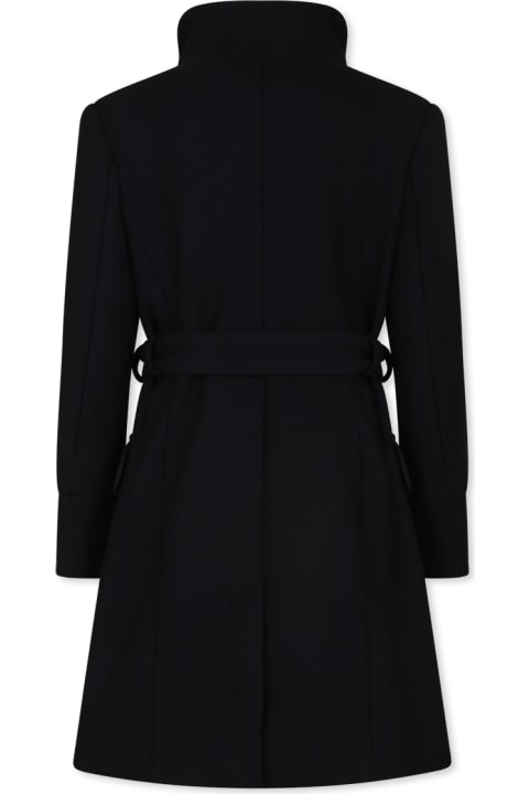 Balmain Coats & Jackets for Girls Balmain Black Coat For Girl With Logo