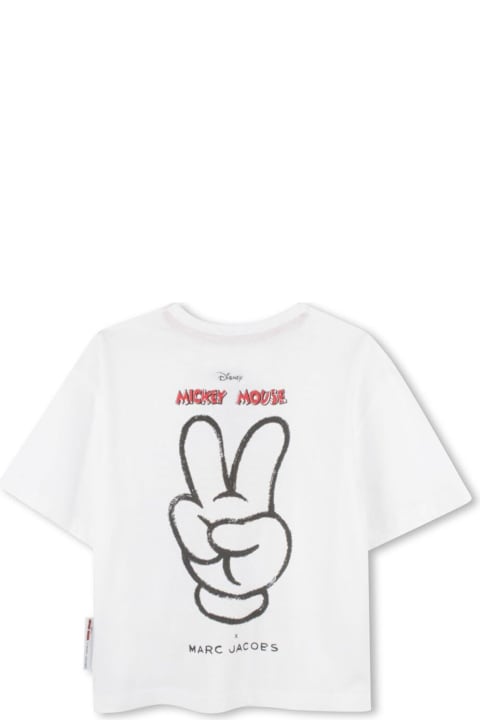Marc Jacobs T-Shirts & Polo Shirts for Women Marc Jacobs White Crewneck T-shirt With Maxi Logo Print On Front And Rear In Cotton Boy