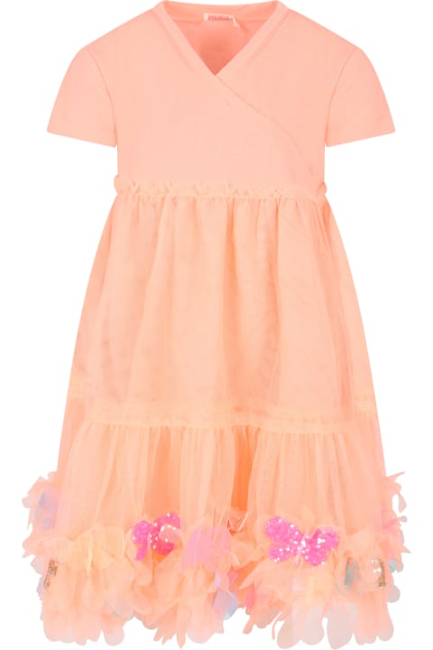 Dresses for Girls Billieblush Orange Dress For Girl With Butterflies