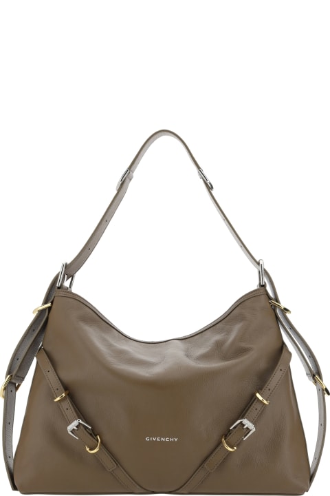 Givenchy for Women Givenchy Taupe Leather Medium 'voyou' Shoulder Bag