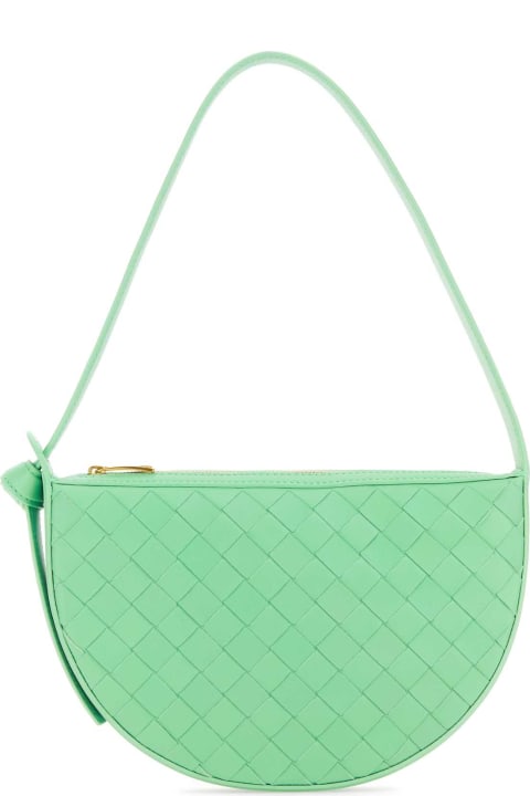 Bottega Veneta Bags for Women Bottega Veneta Mint Green Leather Mini Sunrise Shoulder Bag