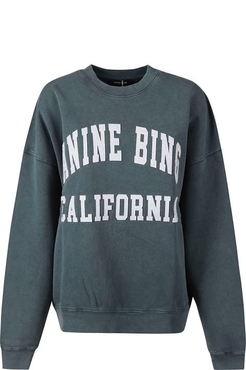 Fashion for Men Anine Bing Rib Trim Logo Print Sweatshirt