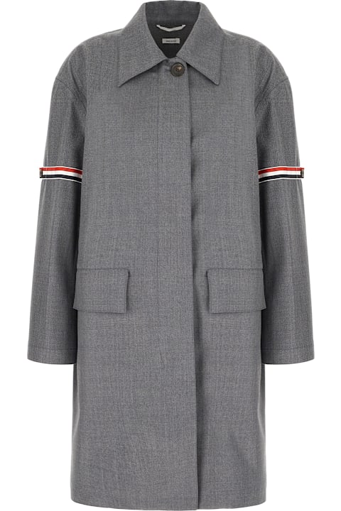 Thom Browne for Women Thom Browne Grey Wool Blend Overcoat