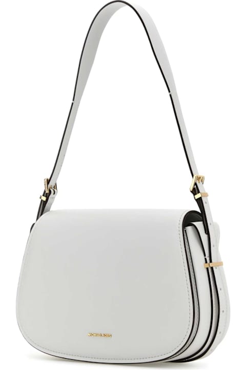 أدوات منزلية Michael Kors White Leather Moore Shoulder Bag