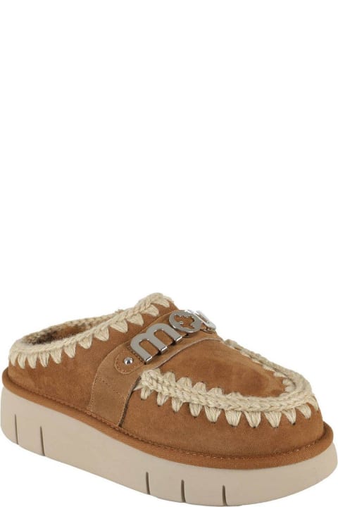 Homeware Mou Logo-lettering Round-toe Slippers