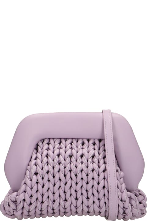 Gea Knitted Shoulder Bag In Viola Leather
