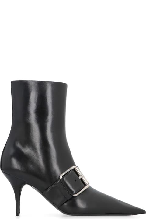 Shoes for Women Balenciaga Knife 80 Leather Ankle Boots