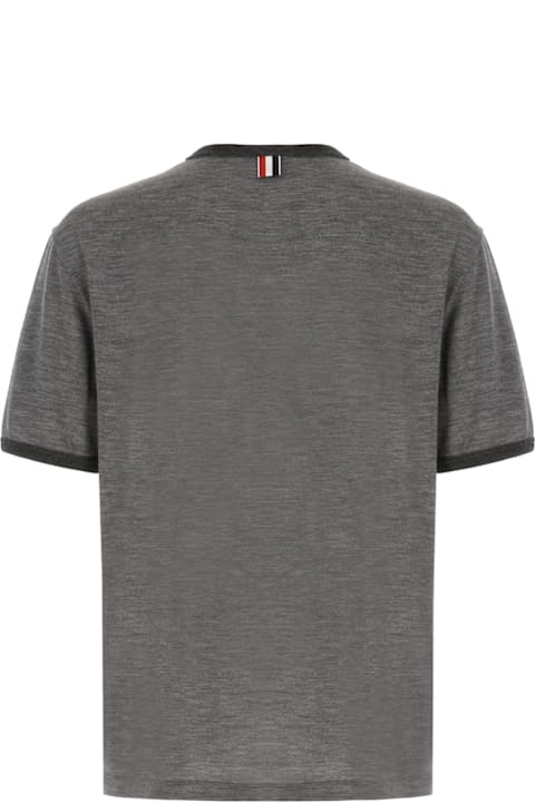 Thom Browne for Men Thom Browne Dark Grey Stretch Wool T-shirt