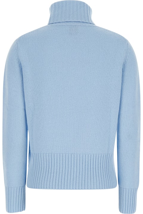 Allude for Men Allude Light Blue High Neck Sweater In Wool And Cashmere Woman