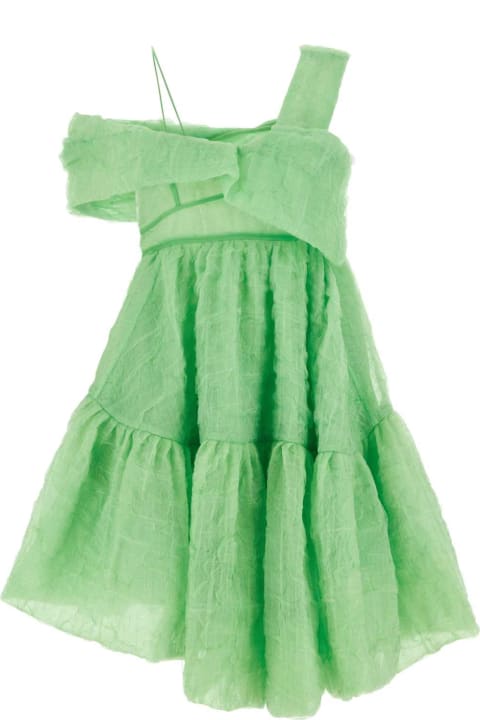 Homeware Cecilie Bahnsen Green Silk Blend Soon Mini Dress