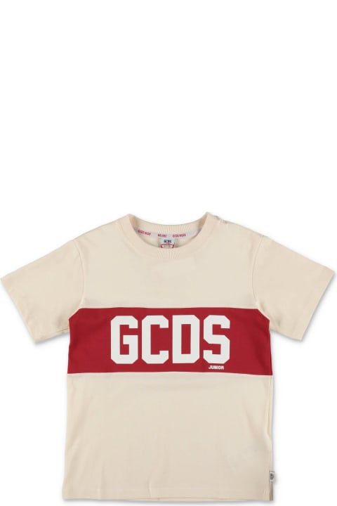 GCDS Mini for Kids GCDS Mini Gcds T-shirt Panna In Jersey Di Cotone