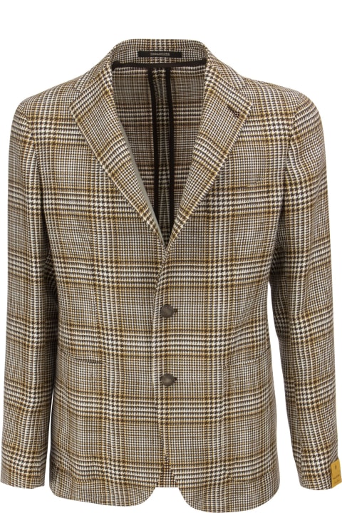 Suits for Men Tagliatore Cotton And Linen Tartan Jacket