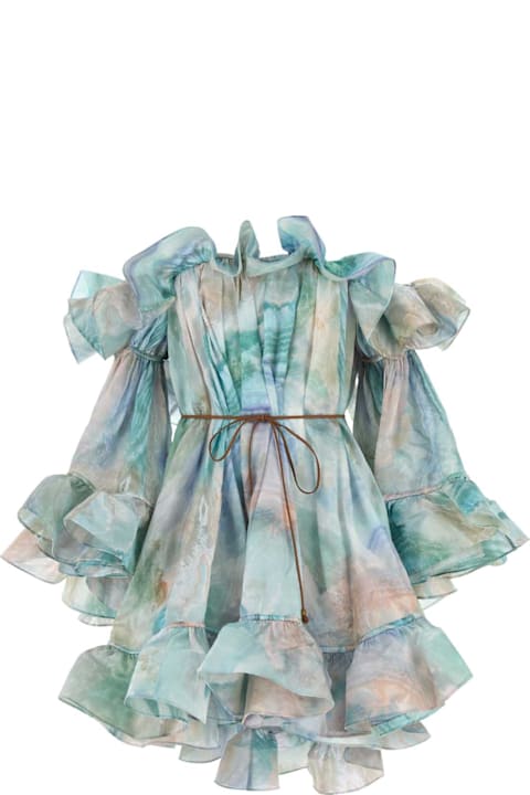 Zimmermann for Women Zimmermann Multicolor Silk Illuminate Mini Dress